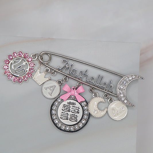 MashAllah Pin with Allah, Initial & Four Quls Charms