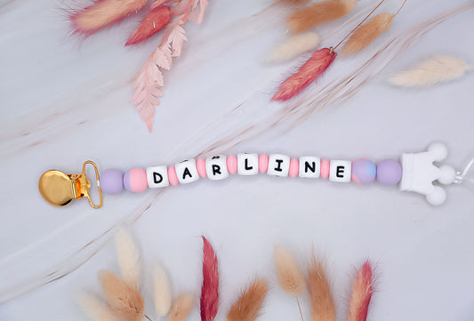 Personalized Pacifier Clip for Girls