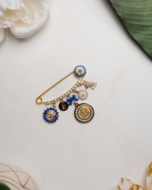 4 Qul Dark Blue Initial Pin