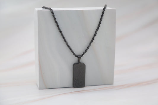 Black Ayatul Kursi Necklace