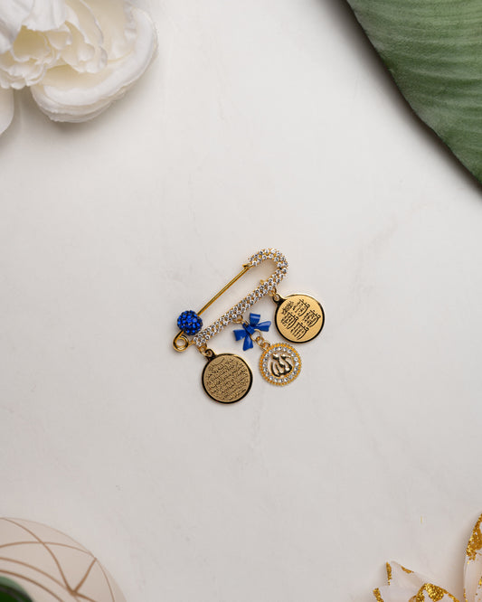 Ayatul Kursi 4 Qul Allah Charm Dark Blue pin
