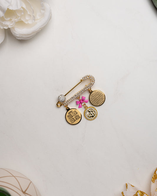 Ayatul Kursi 4 Qul Allah charm dark pink