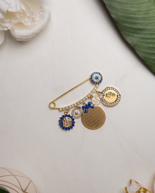 Ayatul Kursi 4 qul Dark blue Initial pin