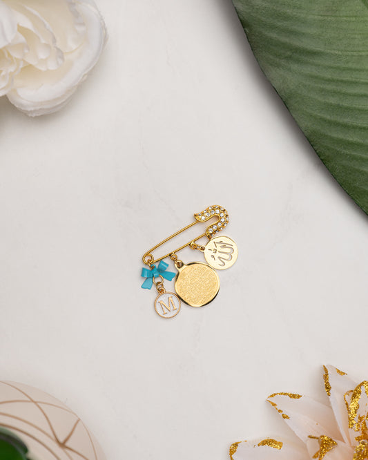 Ayatul Kursi Allah light blue initial pin