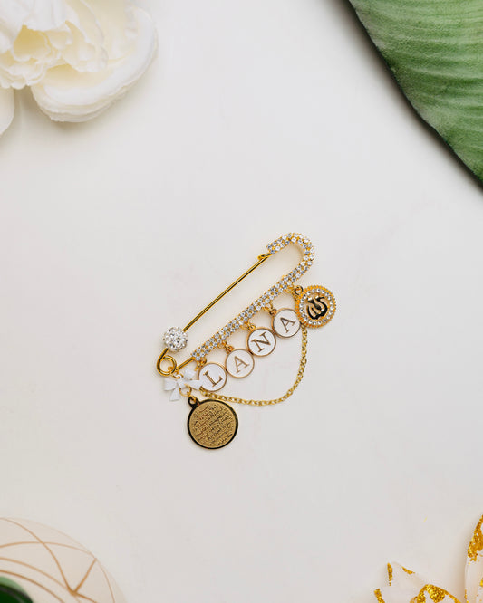 Ayatul Kursi Allah white full name pin