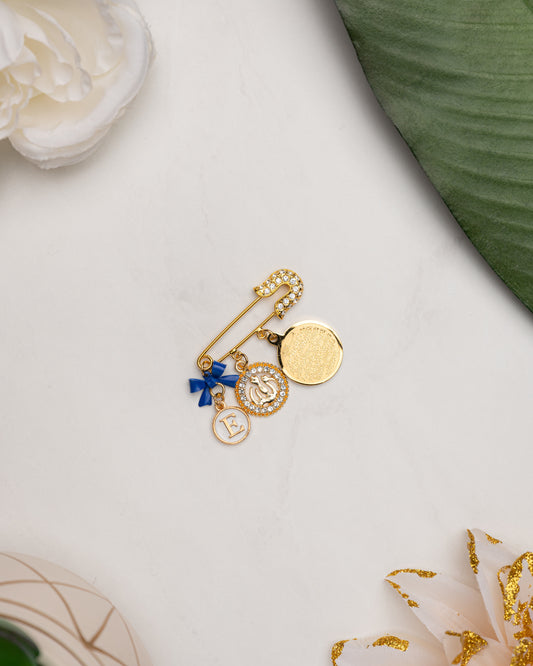 Ayatul Kursi Blue Initial Pin
