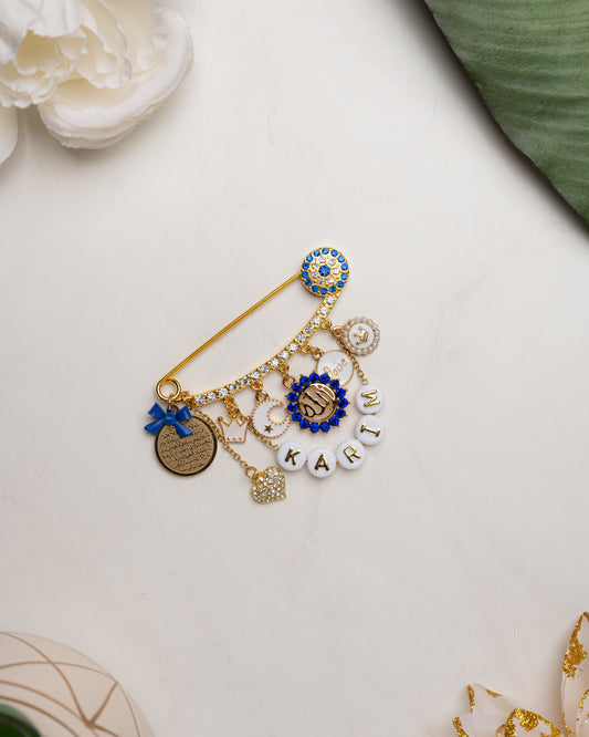 Ayatul Kursi Dark blue gold full name