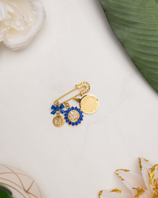 Ayatul Kursi Gold Blue Pin