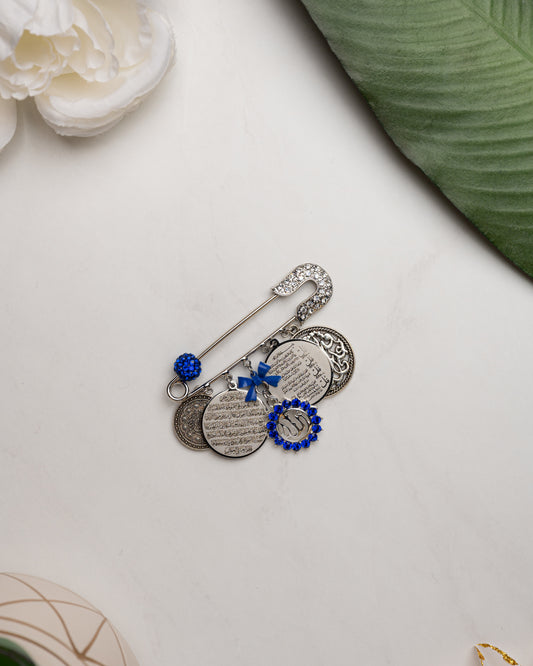 Ayatul Kursi, 4 Quls, & MashAllah Dark Blue Pin