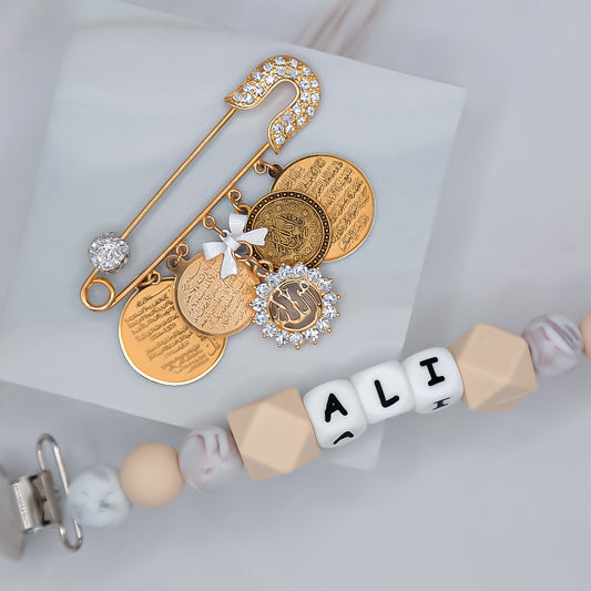 Customized Pin with pacifier Clip