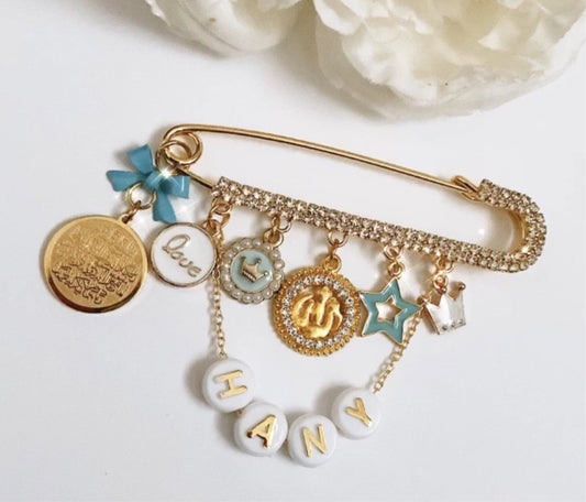 Boy's Customized Pin with Beaded Name