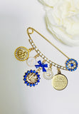 Boy's Initial Pin with Charms