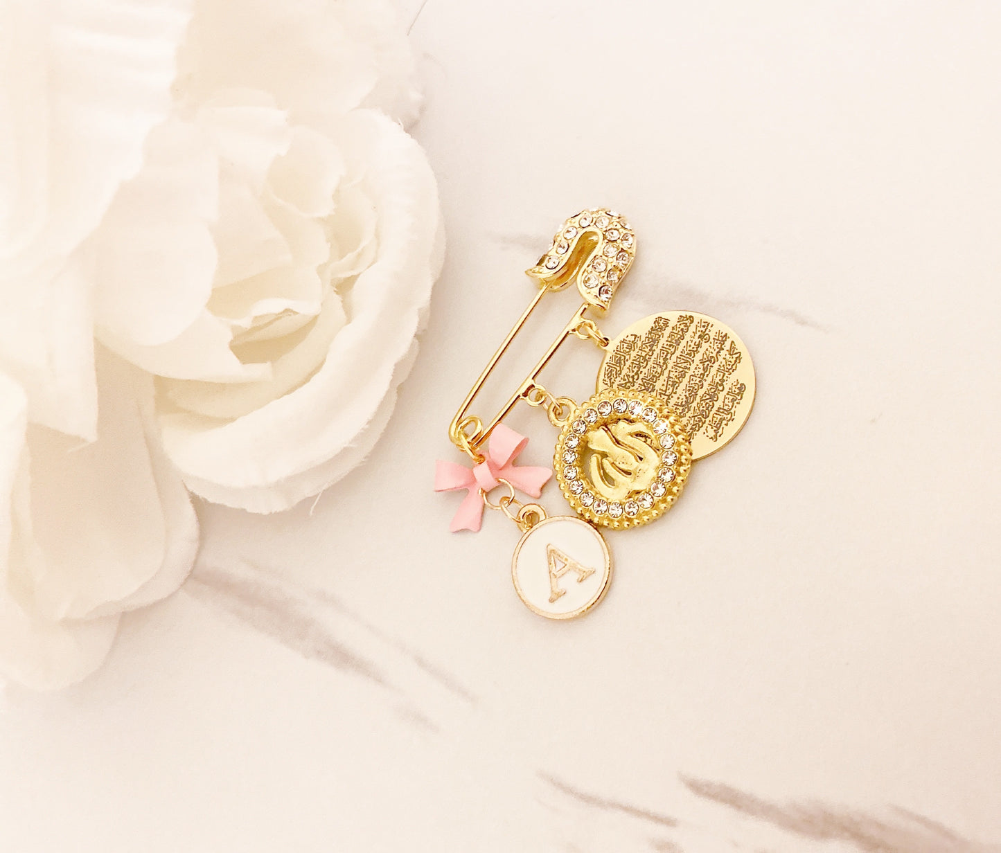 Initial Crystal Tip Pin for Girl