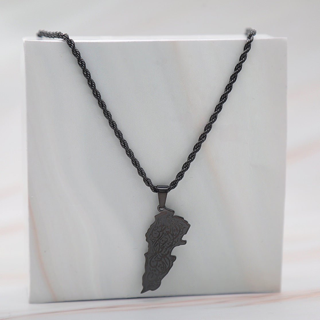 "Home is Where the Heart is" Lebanon Map Necklace