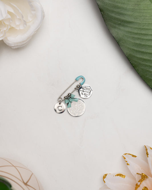 Allah & Ayatul Kursi Teal Initial Pin