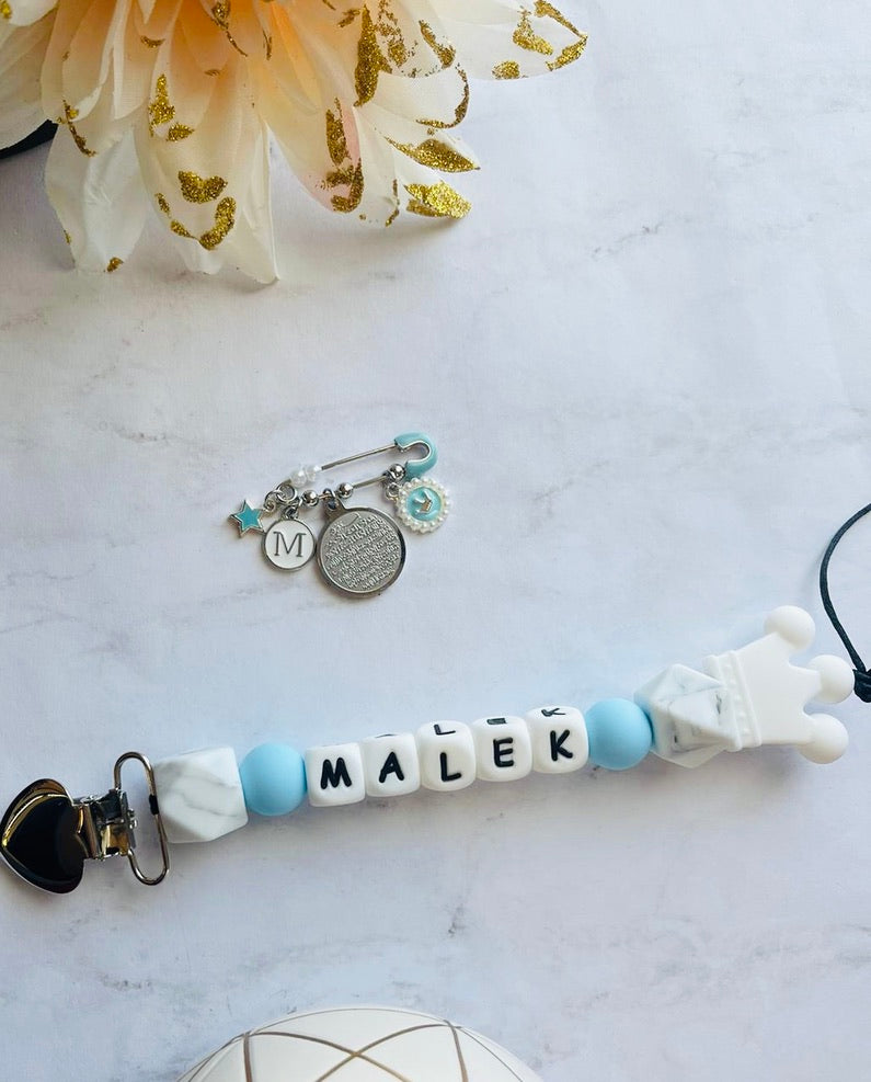 Small Baby Pin with Pacifier Clip