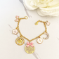 Girl's Custom Initial Bracelet with Pin Charms