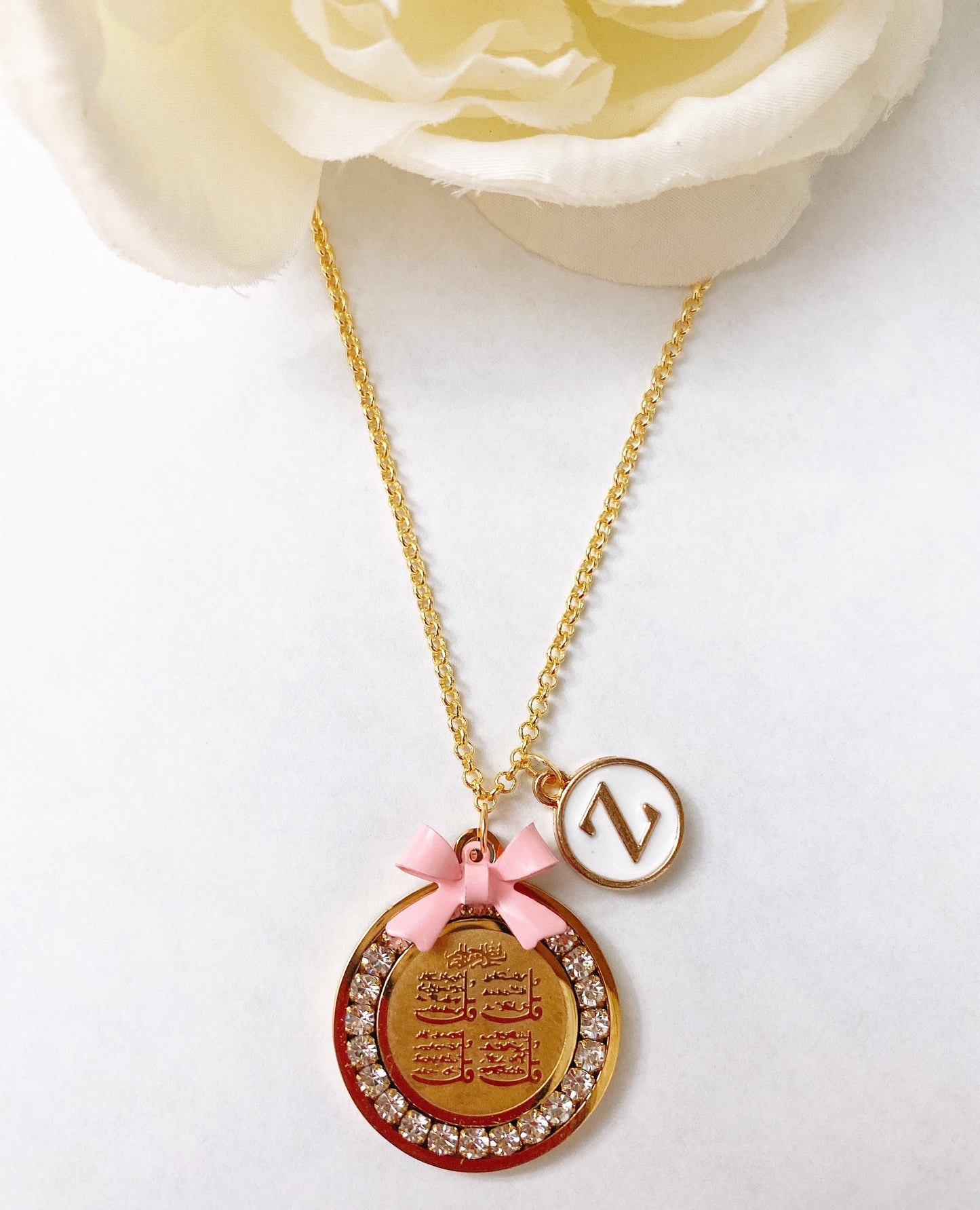 Initial Necklace with 4 Quls