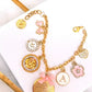 Girl's Custom Initial Bracelet with Pin Charms