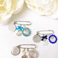 Boy's Small Initial Pin with Allah & Ayatul Kursi Charms