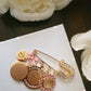 Small Crystal Tip Initial Pin with 4 Quls & Diamante Center Piece