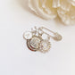 Small Crystal Tip Initial Pin with Allah & Ayatul Kursi Charms