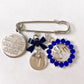Boy's Small Initial Pin with Allah & Ayatul Kursi Charms