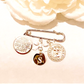 Boy's Small Initial Pin with Allah & Ayatul Kursi Charms
