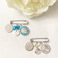 Boy's Small Initial Pin with Allah & Ayatul Kursi Charms
