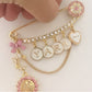 Gold and pink customized pin with name for girl